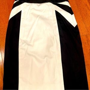 Express Design Studio Black & White Colorblock Pencil Skirt – Size 6 ID 43097
